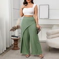 thumbnail image 2 of aidice Plus Size Pants for Women Summer Wide Leg Casual High Waisted Loose Irregularly Pants Fashion, 2 of 4