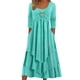 thumbnail image 1 of Vestido holgado de manga larga con fruncidos para mujer - Cuello redondo, fluido, poliéster, informal/para todas las ocasiones - S-XXL, 1 of 4