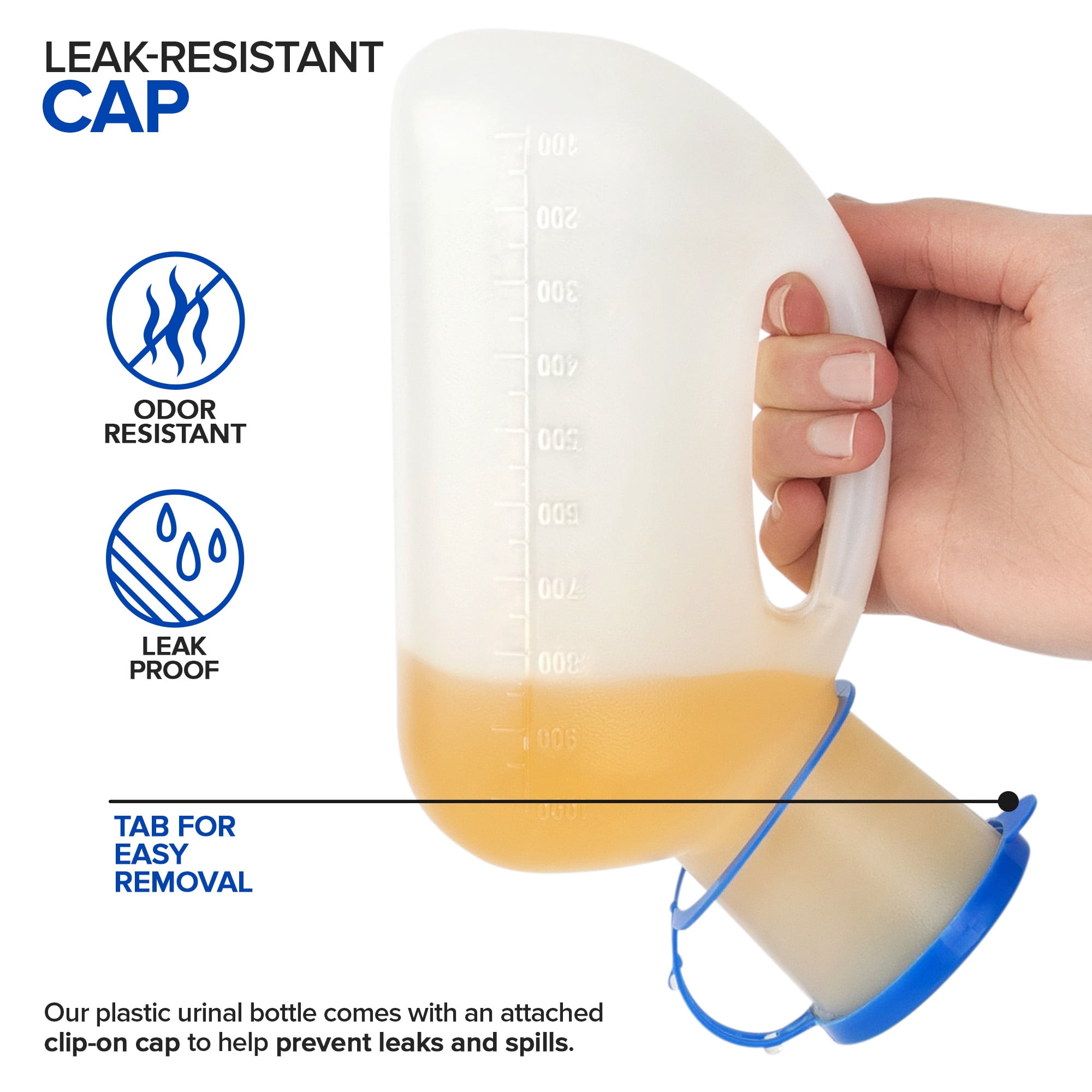 Unisex Urinal Bottle (2 Pack) - Portable Urinal for Women & Men - Female Urinal with Lid - 32 Oz Female Urination Device - Women Pee Funnel Cup for Emergency, Travel, Car & Camping - Stock Your Home