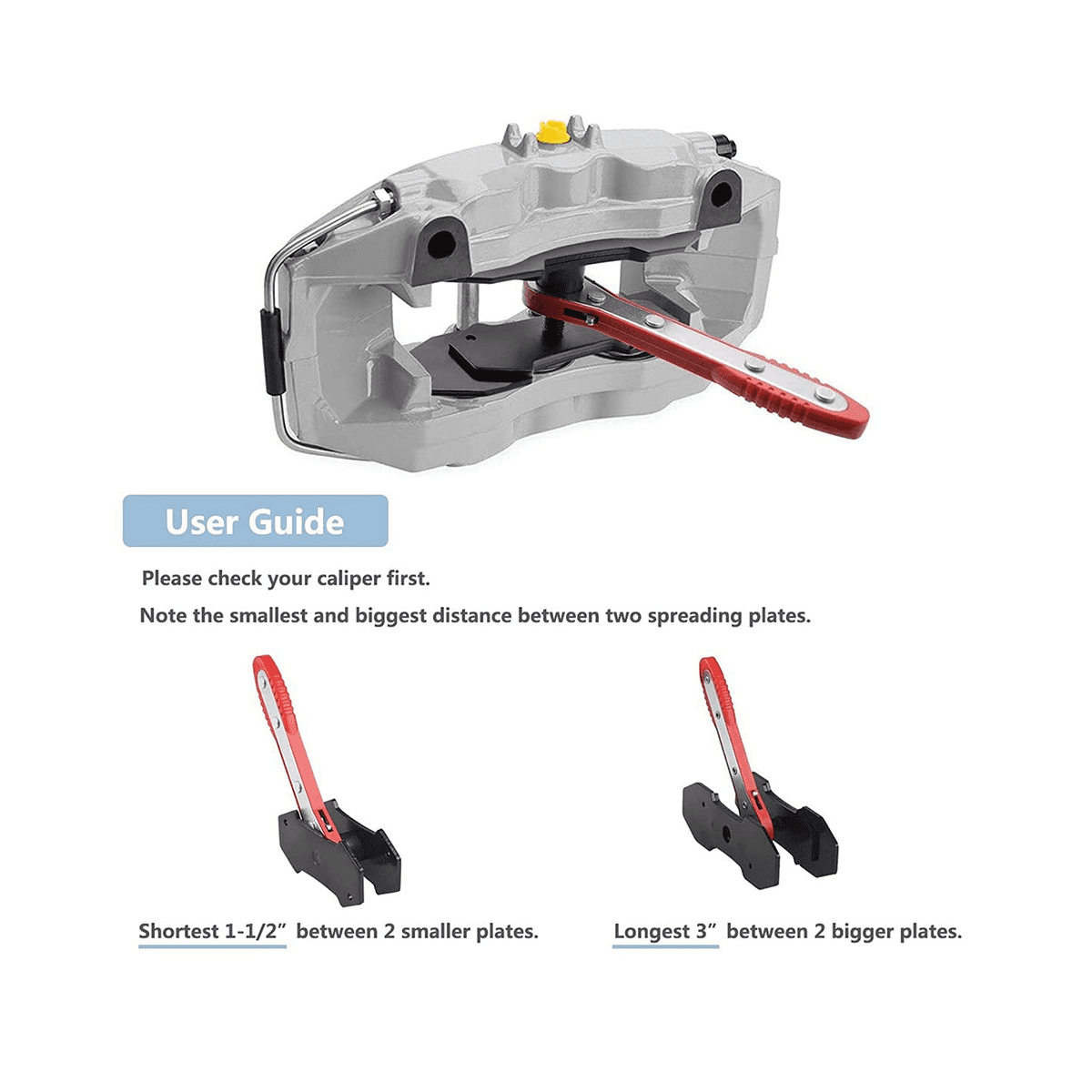 Car Ratchet Brake Piston Wrench – Caliper Pad Spreader & Install Tool, Press Ratchet Style
