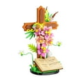 thumbnail image 2 of 363 PCS MOC Jesus Building Block Set Christian Cross Flower with Floral Elements Model Building Block, 2 of 5