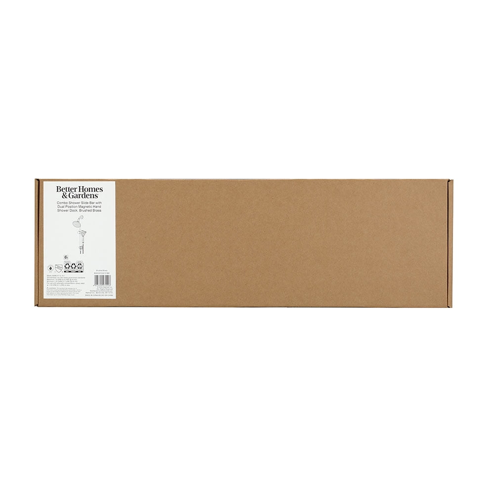 Better Homes & Gardens Deluxe Shower Combo with Magnetic Slide Bar Kit in Brushed Brass