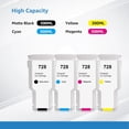 thumbnail image 4 of 728 Ink Cartridges Combo Pack Replacement for 728 Ink 300ML Compatible for DesignJet T830 MFP & T730 Large Format Plotter Printers (4-Pack, Matte Black/Cyan/Magenta/Yellow), 4 of 5