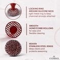 thumbnail image 6 of Cuisinel Cast Iron Chainmail Scrubber with Pan Scraper, Skillet Cleaner Kit, Red, 6 of 8