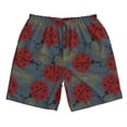 thumbnail image 3 of Uemuo Ladybug Pattern Men's Swim Trunks Hawaiian Beach Bathing Suit Swimsuits Beach Quick-Dry Shorts with Pockets-Large, 3 of 9