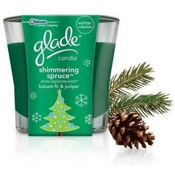 Glade Winter Collection Shimmering Spruce (Balsam Fir & Juniper) 4oz Scented Candle