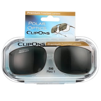 Polar Optics Unisex RECP 54 Rectangle ClipOns Sunglasses Black