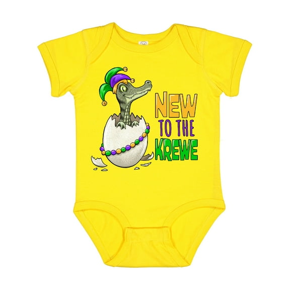 Inktastic New to the Krewe Mardi Gras Baby Alligator Boys or Girls Baby Bodysuit