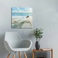 thumbnail image 5 of FANNA Seashore Artwork Painting Wall Art: Drift Bottle &amp; Seashells Starfish on the Beach Pictures Canvas Print for Bathroom 12x12 in, 5 of 5