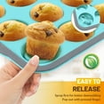 thumbnail image 6 of 12-Cup Silicone Muffin Pan for Baking - Premium Nonstick Muffin Tin with Metal Reinforced Frame, Easy to Clean Silicone Cupcake Molds, Dishwasher & Oven Safe BPA Free(Mint Green), 6 of 6