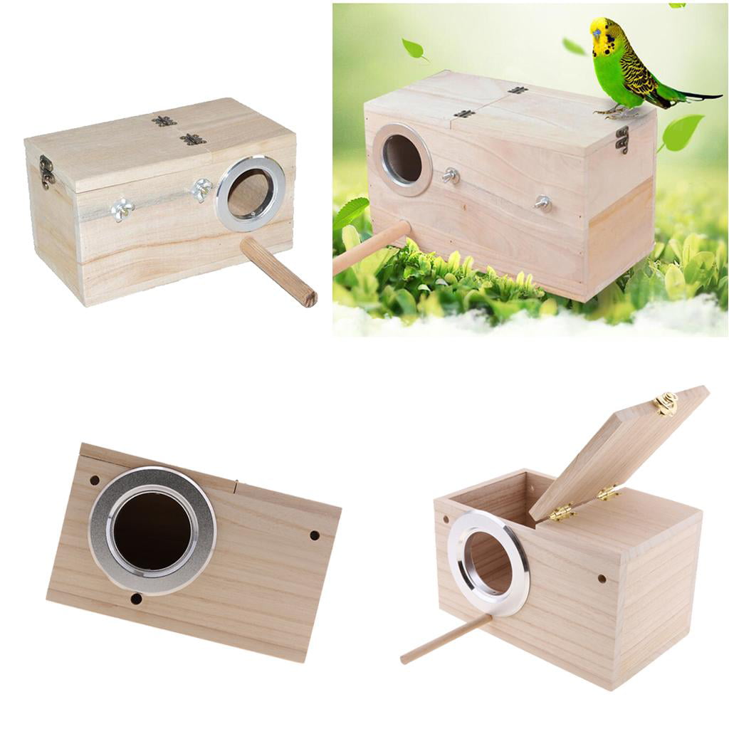 homozy 5Pcs Bird Nests Box for Cages Parakeet Breeding Box Wood Budgie House for Lovebirds Cockatiel Parrot Mating Aviary Box S 