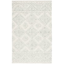 SAFAVIEH Martha Stewart Tufted Pema Diamond Area Rug, Ivory/Light Blue, 8' x 10'