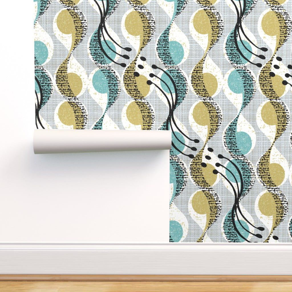 Peel-and-Stick Removable Wallpaper Mid Century Modern Mid Century Retro Style