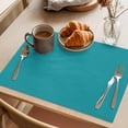 thumbnail image 3 of Placemat Set of 4 Teal Blue Placemats for Dining Table Solid Color Washable Table Mats for Kitchen and Party Decor Indoor & Outdoor Use, 3 of 8