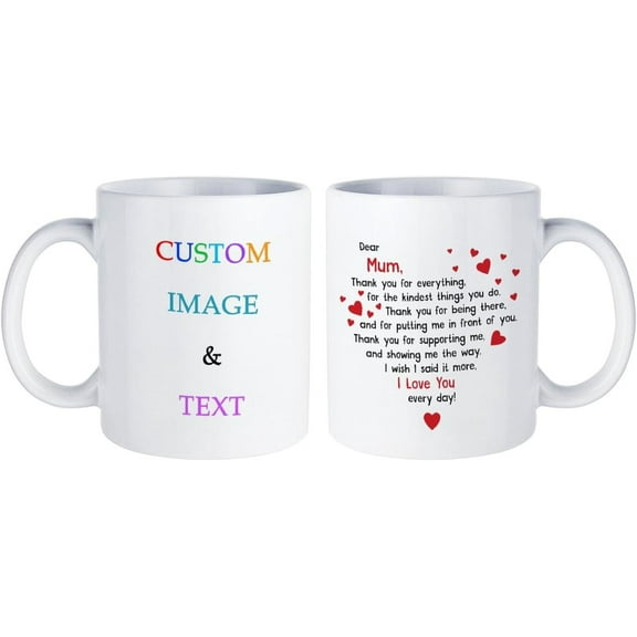 Mom Mug 11oz, Custom Mugs for Mom, Mom Personalized Coffee Mug, Gift for Mom, Funny Mom Gifts, Cute Gifts for Mother, Women, Mother''s Day Present from her Son Daughter (Personalized)