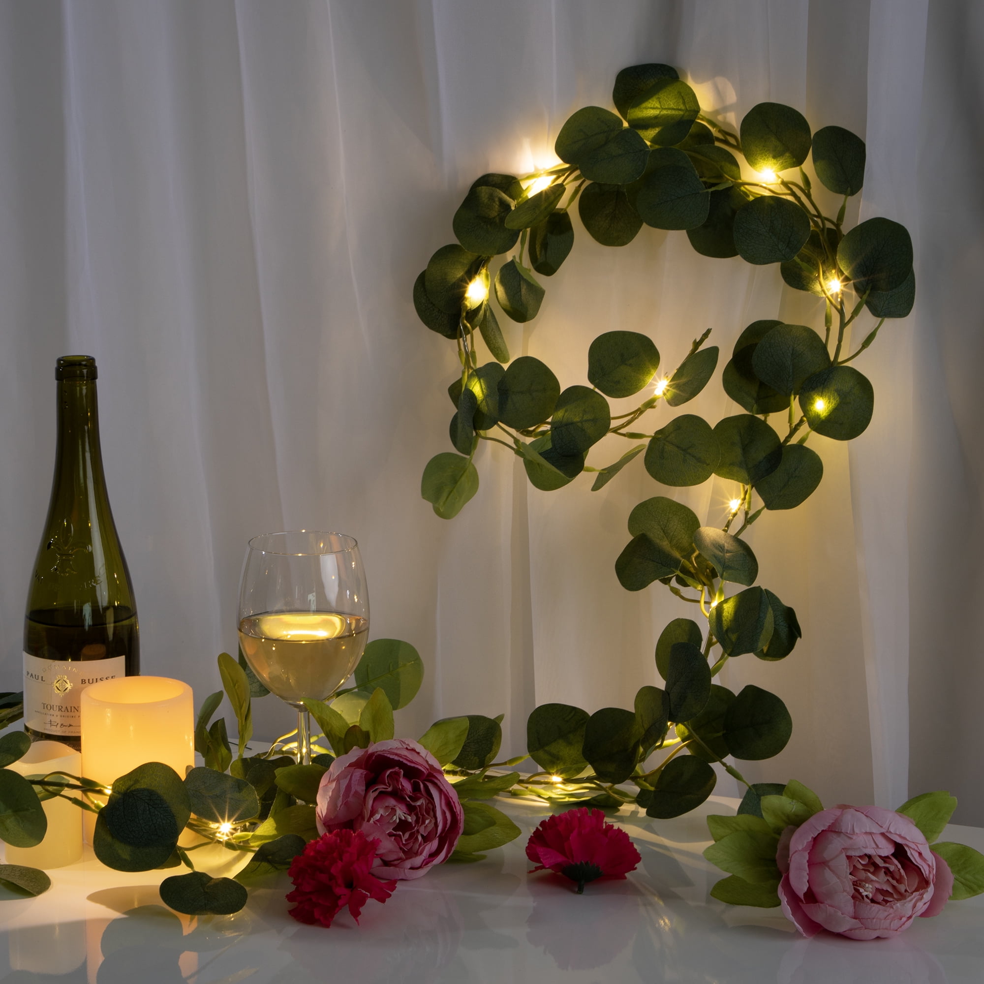 Mainstays 7 ft. Eucalyptus String Lights (Battery Operated, Warm White LED, Indoor Use)