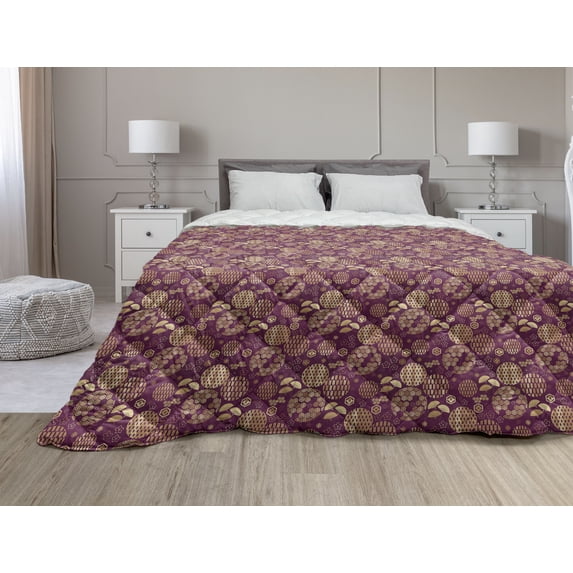 Unicorn Down Alternative Comforter, Dreamworld Pattern Floral Horses Pegasus Rose Petals Watercolor Style Print, Microfiber Quilt for All Season, 5 Sizes, Multicolor, by Ambesonne