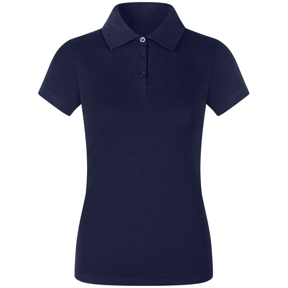 2Luver, Women's, Short Sleeve 3 Button Collared Polo Shirt, Black, 1XL