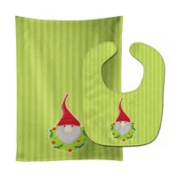 Christmas Gnome Flowers Baby Bib & Burp Cloth