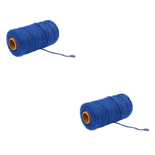 maskred 91.5m Cotton Cord Rope Crafts Macrame String Solid Color Cotton Yarn Rope Home Textiles Durable Do Not Fade Cotton Rope sapphire 2Set