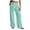 A Mint Green, variant on Women's Striped Lounge Pants Elastic Waist Straight Leg Trousers with Pockets Lightweight Comfy Cotton Linen Vacation Beach Pants,Sizes S-2XL