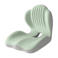 thumbnail image 1 of Cojín de asiento con soporte para la espalda, espuma viscoelástica, transpirable, ortopédico, para viajes Verde, 1 of 8