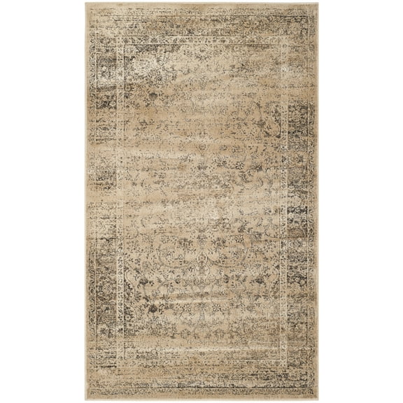 SAFAVIEH Vintage Hartley Bordered Area Rug, Warm Beige, 3'3" x 5'7"