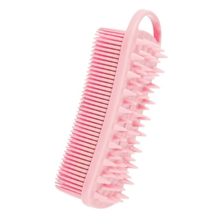 Vocoste Silicone Body Scrubber 2 in 1 Body Brush Hair Scalp Massager Body Scrubbers for Use in Shower Pink