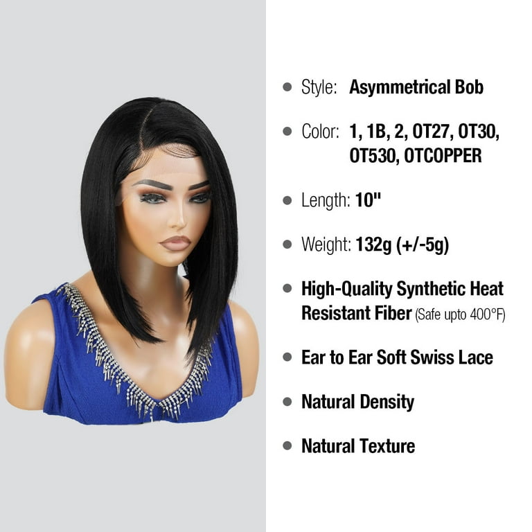 STUDIOCUT BY PROS Medium Asymmetrical Bob Straight Wig Side STUDIOCUT BY PROS Medium Asymmetrical Bob Straight Wig Side