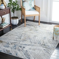 SAFAVIEH Bel Air Charnette Abstract Area Rug, Gray/Blue, 5'5" x 7'7"