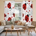 thumbnail image 3 of Cartoon Animals Kitchen Curtains, Funny Modern Simple Red Love Stripes Light Filtering Window Curtain Panels, 2Pcs Rod Pocket Window Treatments Set for Living Room Bathroom Bedroom 52x72 Inches, 3 of 9