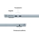 thumbnail image 4 of Apple MacBook Air 13” M5 2026 10-Core CPU 8-Core GPU 16GB RAM 512GB SSD macOS Sky Blue Teclado Retroiluminado Touch ID, 4 of 5