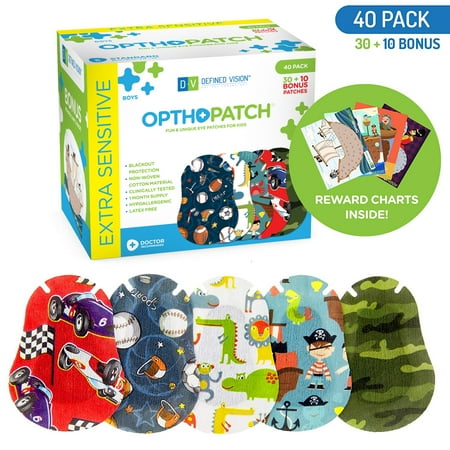 Childrens Extra Sensitive Adhesive Eye Patch Boys 40 Pack Series I