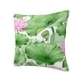 thumbnail image 2 of YFYANG Square Decorative Throw Pillow Case (Without Pillow Insert), Watercolor Lotus Leaf Pattern Bedroom Sofa Car Cushion Cover, 22"x22", 2 of 9