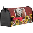 thumbnail image 2 of Mailbox Cover, American Farm Cow with Sunflower On Vintage Wooden Barn Mailbox Wrap Magnetic Mailbox Covers for Garden Yard Outdoor Decor,Farmhouse Mailbox Post Box Cover Wraps Large Size 21"x25.5", 2 of 6