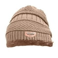 thumbnail image 4 of Clearance! Fdelink Beanie Hat Winter Hats Men's Winter Knitted Fleece Windproof Hat Scarf Gloves Three-piece Winter Knitted Hat Men's Warm Hat Khaki, 4 of 4