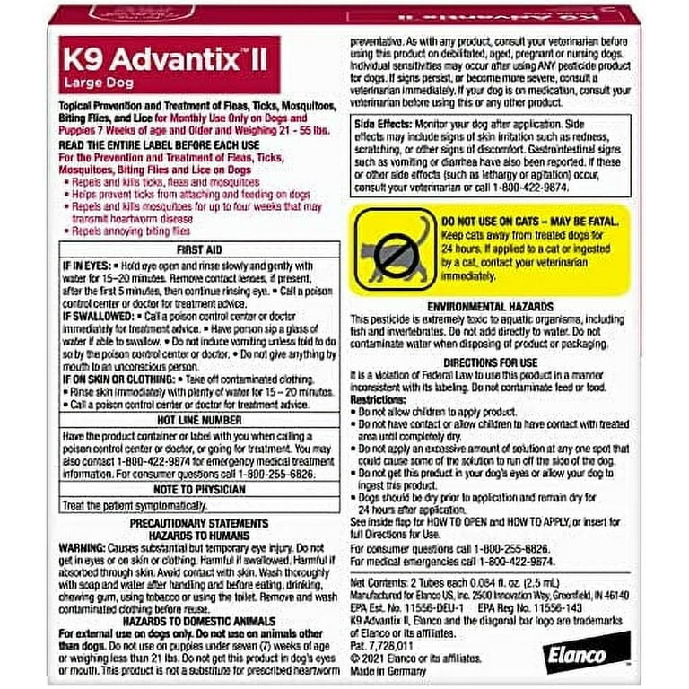K9 Advantix II Flea & Tick for Dogs 21-55 lbs 6 doses, 6 doses - Kroger