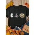 thumbnail image 2 of Shimmering Sequin Halloween Graphic Tee: Black Crewneck Tee with Witch, Pumpkin, and Ghost Designs | [ZhiHiMeRi] | (US 16-18)XL, 2 of 6