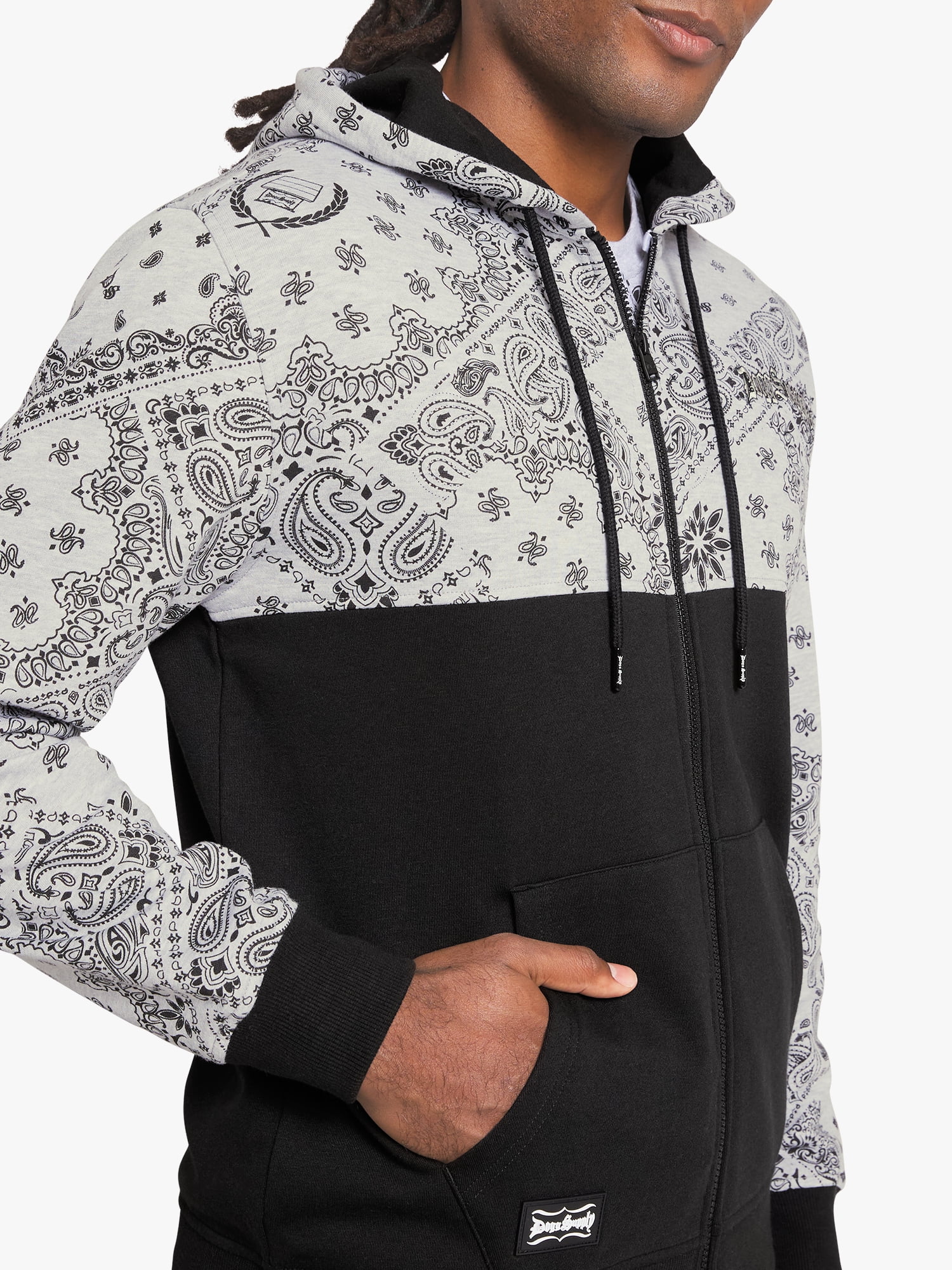 Dogg Supply by Snoop Dogg All-Gender Men's and Women's Bandana Print Zip Front Hoodie, Sizes XS-3XL