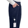 thumbnail image 4 of Cherokee Workwear Revolution Women's Scrubs Pant Mid Rise Straight Leg Pull-On WW110 - Navy, 4 of 10