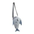 thumbnail image 1 of Bolsa de playa con forma de tiburón para niños, bolsa para recoger conchas, accesorios de natación, multifuncional para guardar juguetes de arena, 9.8 Gris, 1 of 8
