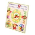 thumbnail image 3 of Reloj de madera multifuncional educativo temprano, juguete para niños, hora, fecha, temporada, clima, 3 of 14