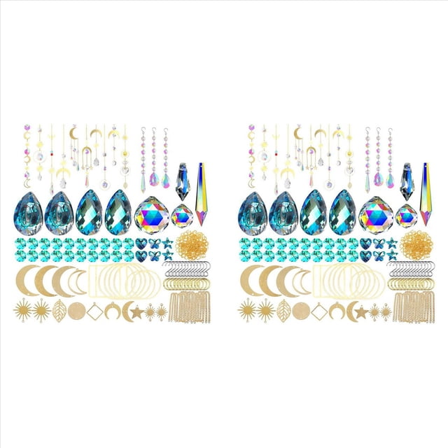 740 Piezas de Kits de Atrapasueños de Cristal, Candelabro Colgante, Piezas de Prismas de Cristales, Colgantes para Hacer Arcoíris, Cuentas de Atrapasoles DIY