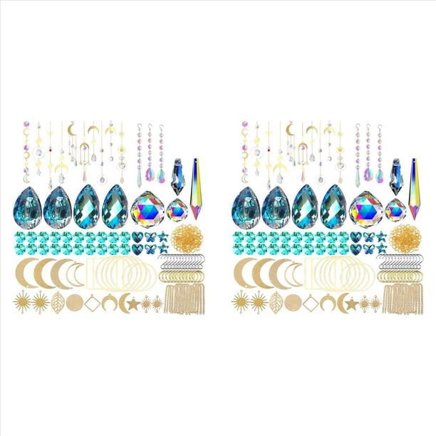 740 Piezas de Kits de Atrapasueños de Cristal, Candelabro Colgante, Piezas de Prismas de Cristales, Colgantes para Hacer Arcoíris, Cuentas de Atrapasoles DIY