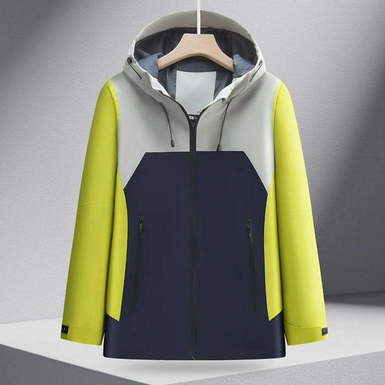 safuny Men's Outdoor Windproof Water-Resistant Zipper Jacket Long