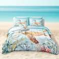 thumbnail image 3 of Sea Turtle Comforter Set 8 Pieces Sea Turtle Bed in a Bag 100% Soft Microfiber Ocean Comforter Set for Bedroom Marine Life Bedding Comforter Set for Girls Boys Ocean Beach Theme Coastal Bedding Set, 3 of 9
