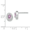 thumbnail image 3 of Primal Silver Sterling Silver Rhodium June Purple and White Cubic Zirconia Oval Post Earrings, 3 of 5