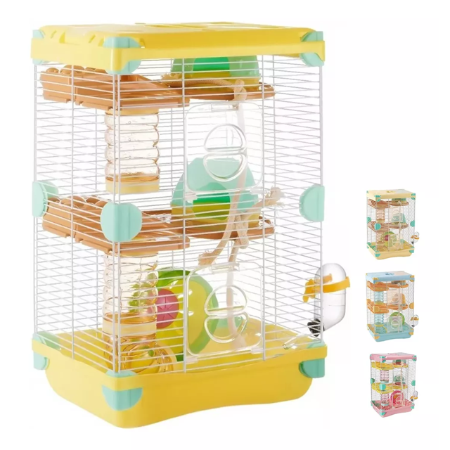 Jaula Equipada Casa Para Hamster Ratón Bebedero Rueda Comedero