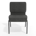 thumbnail image 4 of Emma + Oliver 4 Pack 21"W Church Chair in Dark Gray Fabric - Silver Vein Frame, 4 of 10
