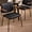 BLACK & Black legs, variant on Modern Upholstered Dining Chairs, Retro Coffee Chairs with Wood Armrests, PU Leather Chairs for Kitchen & Restaurant (Set of 2)